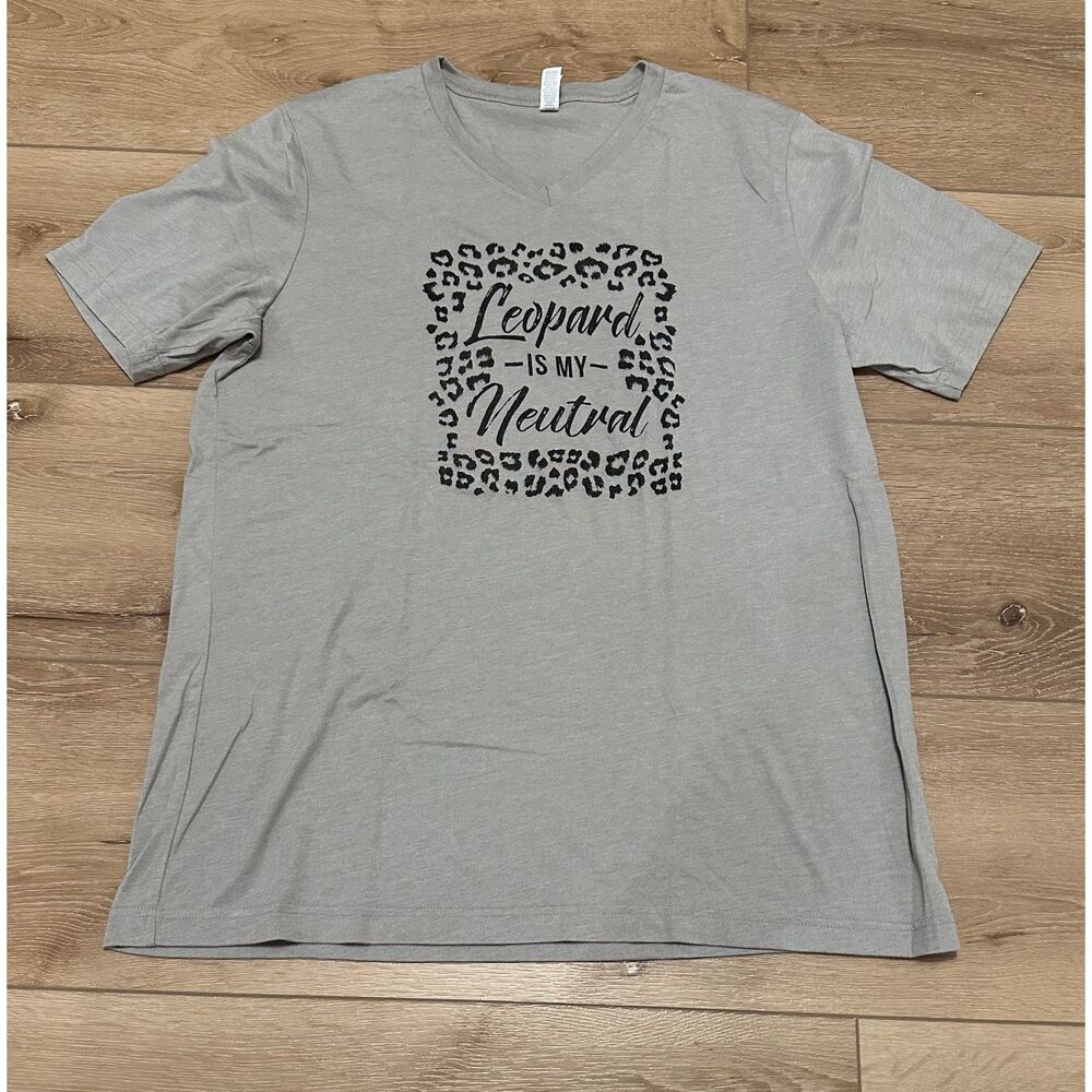 Women's Graphic T-Shirt Leopard is My Neutral Bella Canvas XL EUC!
